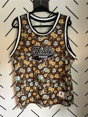 Teddy fresh floral basketball jersey top tank activewear unisex